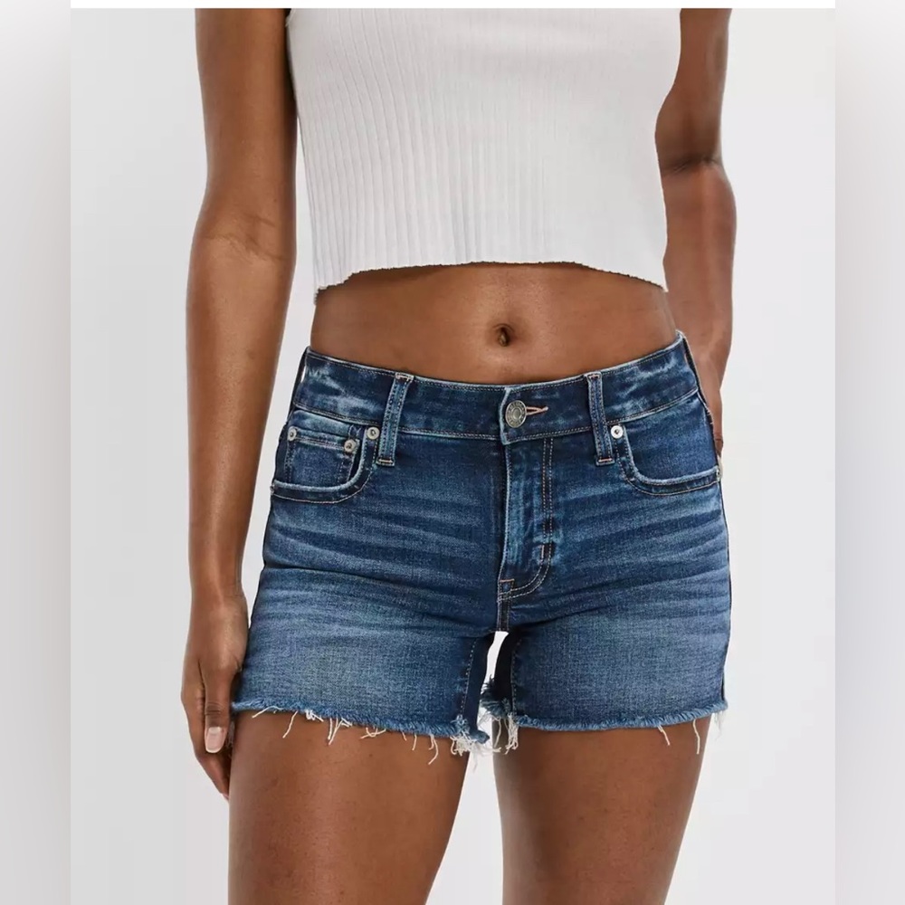 American Eagle Outfitters Dark Blue Denim Cutoff Shorts